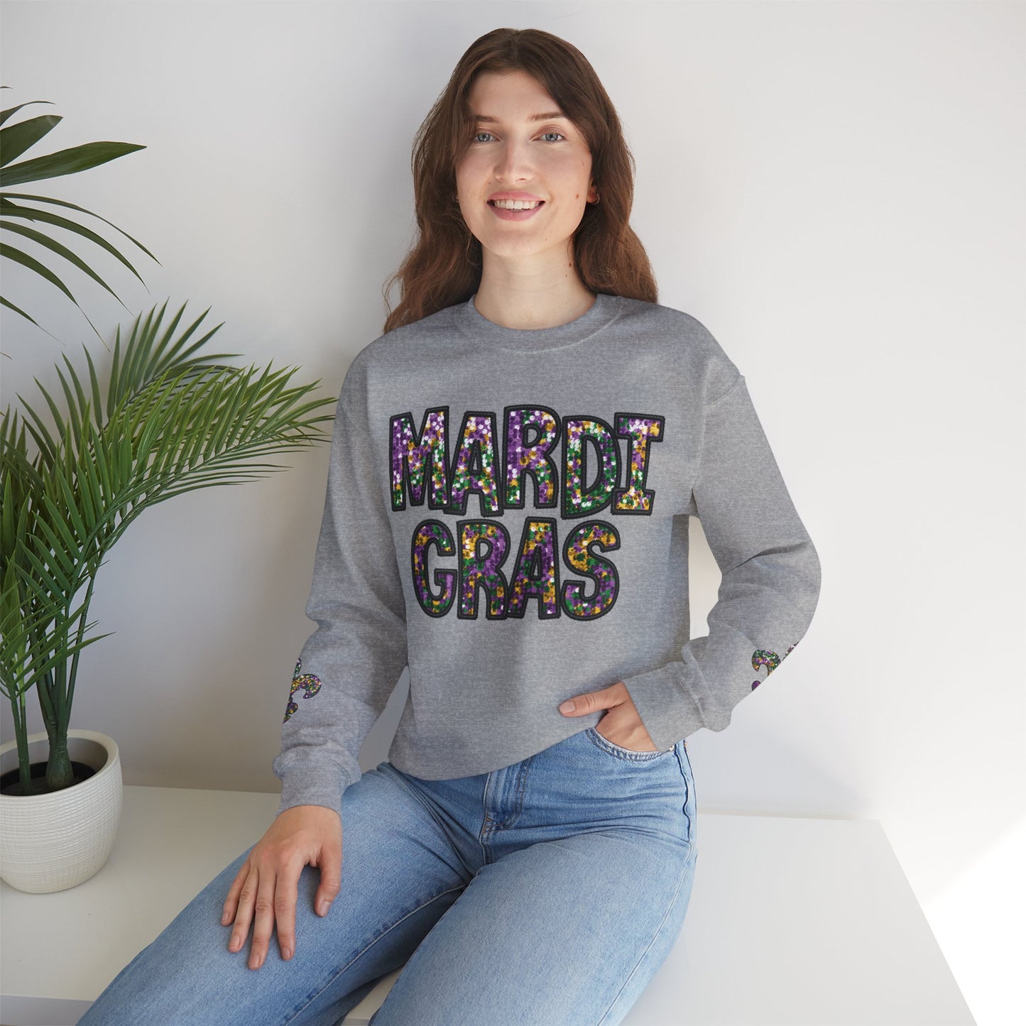 "Carnival Sparkle" Mardi Gras Unisex Heavy Blend Crewneck Sweatshirt