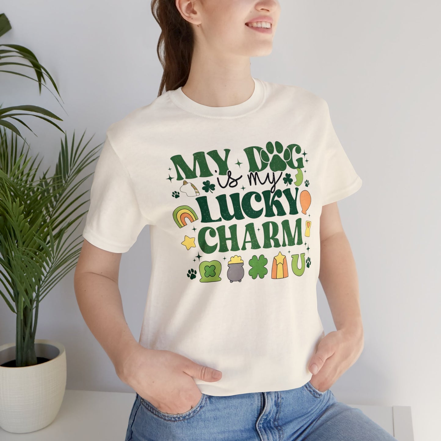 "Lucky Dog"  Unisex Jersey Short Sleeve Tee