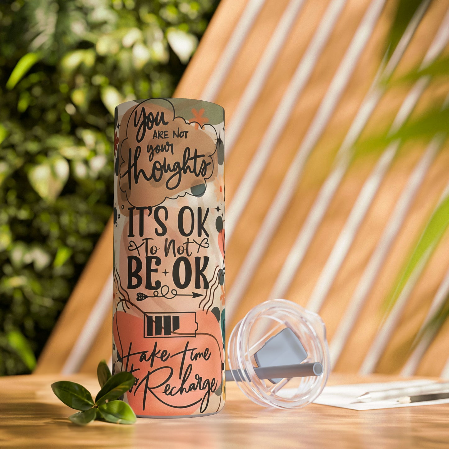 "Take Time to Recharge" Matte Tumbler, 20oz