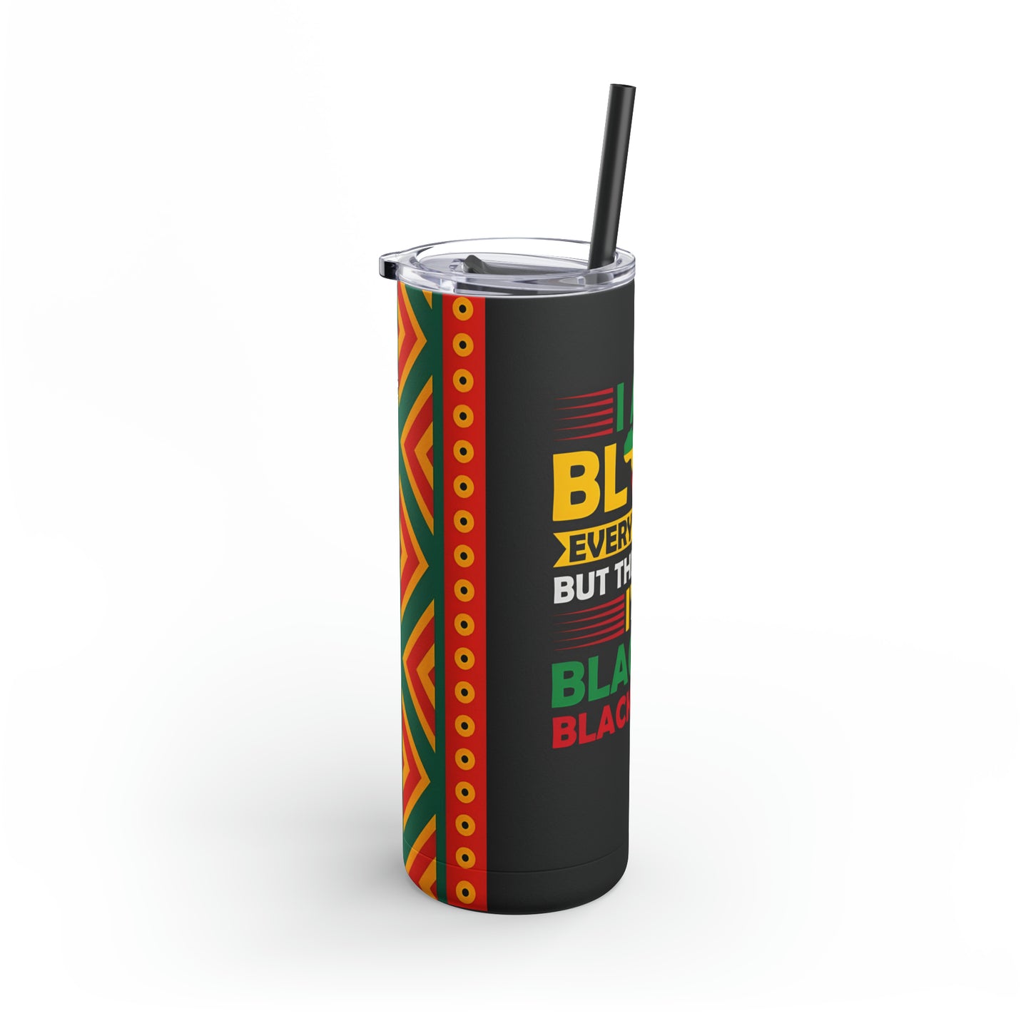 "Blackity Black" Skinny Matte Stainless Steel Tumbler, 20oz