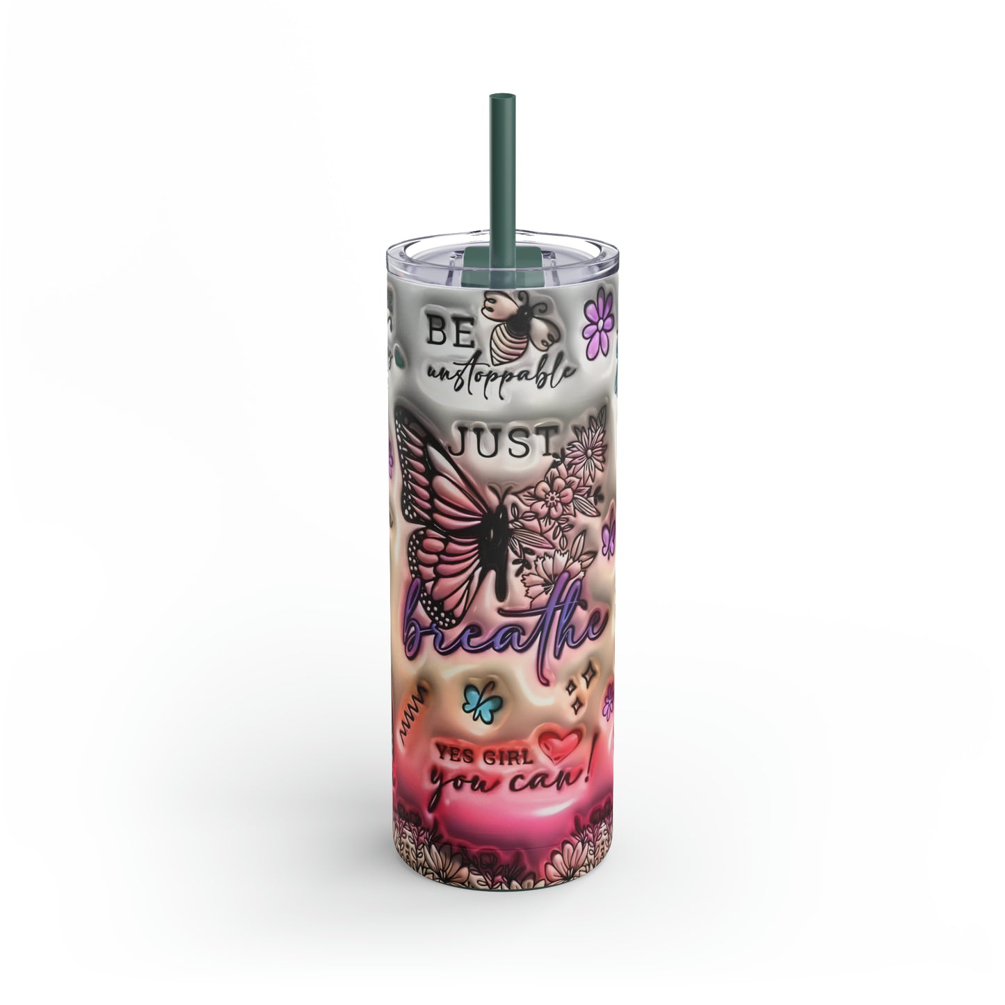 3D "Affirmations" Skinny Matte Tumbler, 20oz