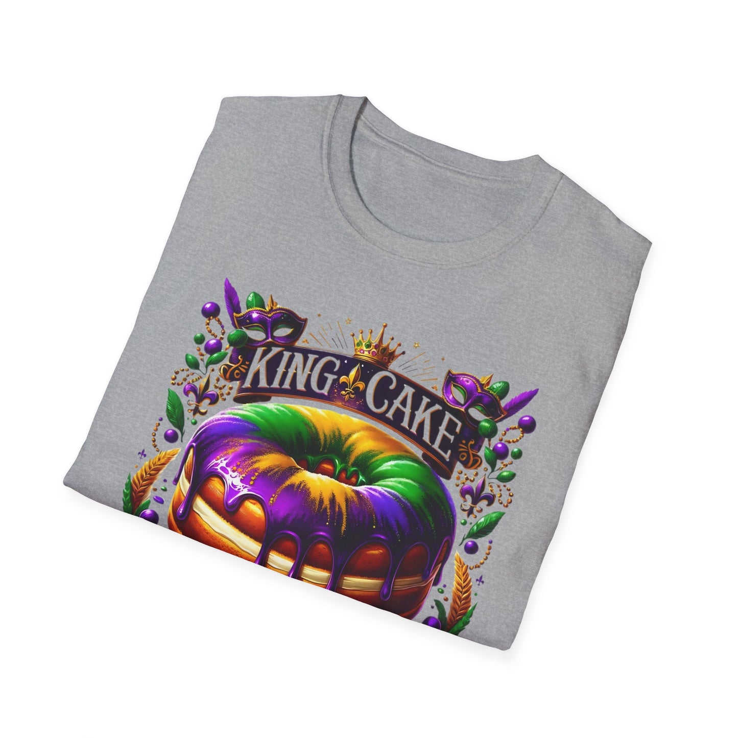 "King Cake Calories Don't Count" Unisex Soft-style T-Shirt