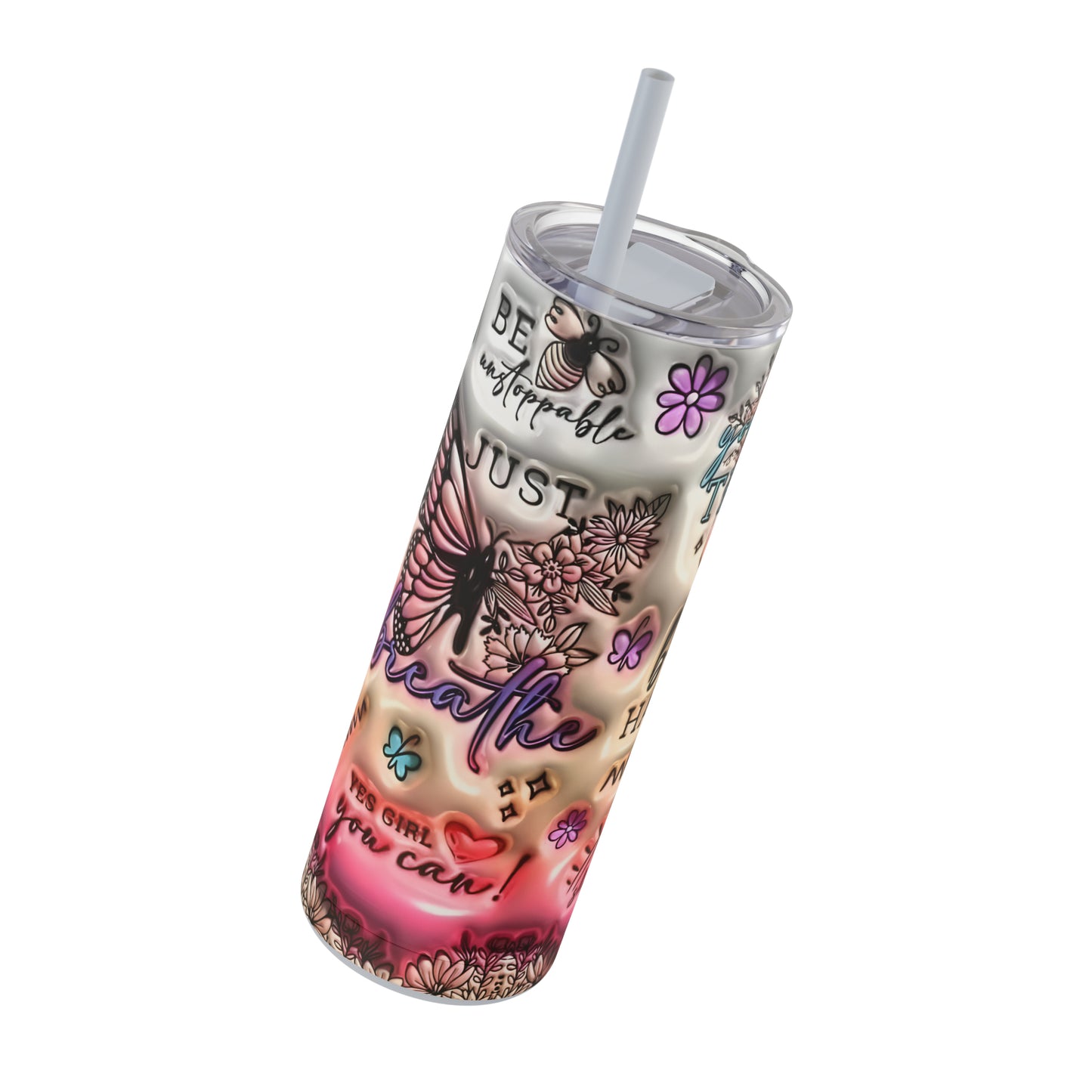 3D "Affirmations" Skinny Matte Tumbler, 20oz