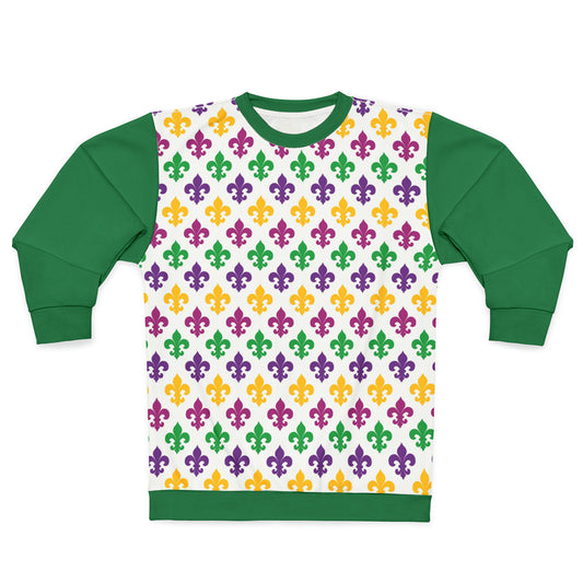 Fleur-de-lis Mardi Gras Unisex All Over Print Sweatshirt