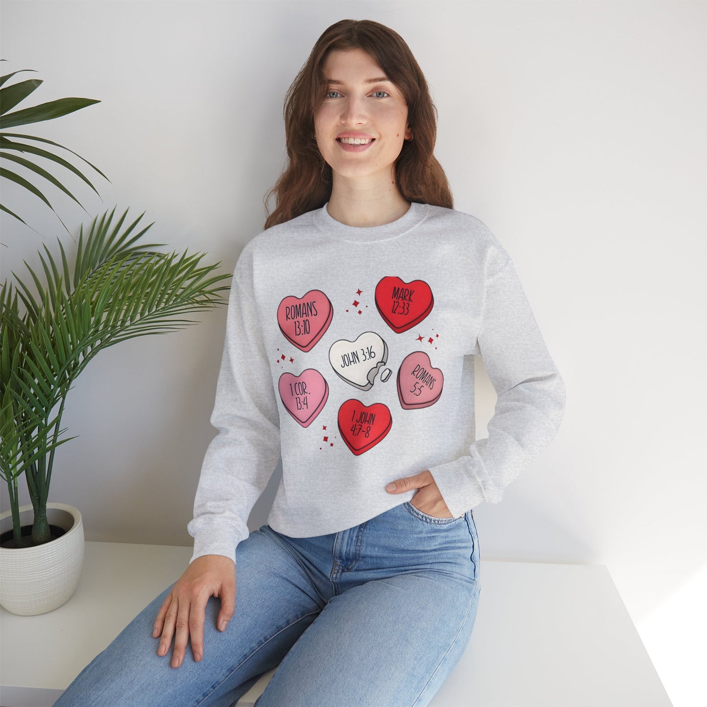 "Scripture Love" Unisex Heavy Blend Crewneck Sweatshirt