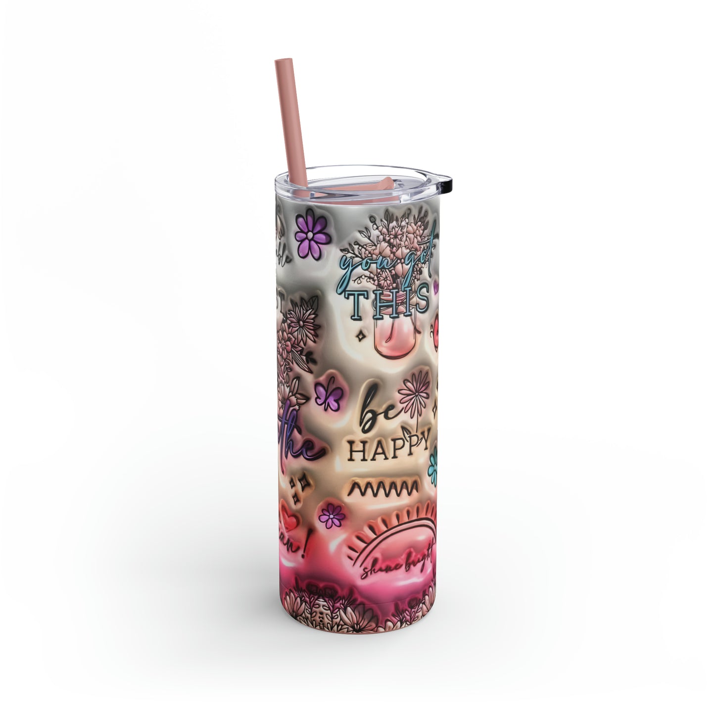 3D "Affirmations" Skinny Matte Tumbler, 20oz