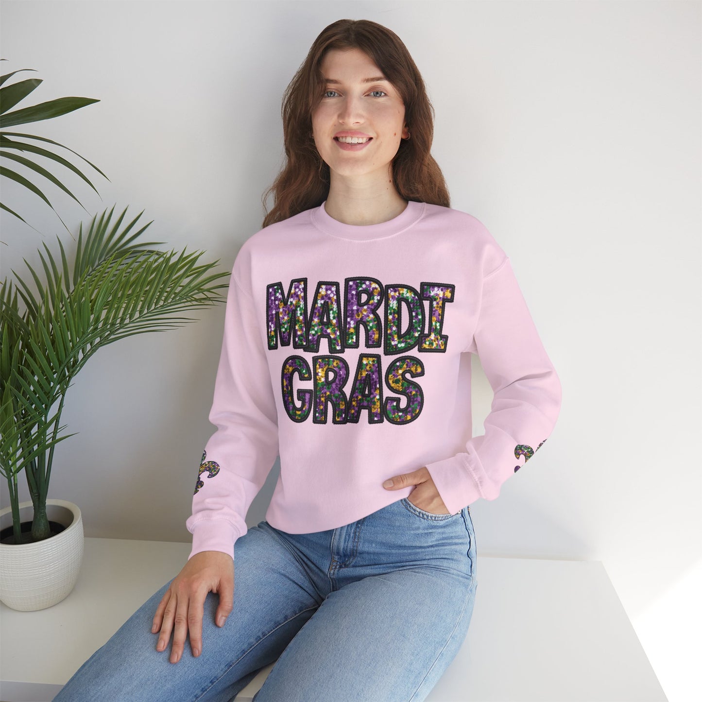 "Carnival Sparkle" Mardi Gras Unisex Heavy Blend Crewneck Sweatshirt