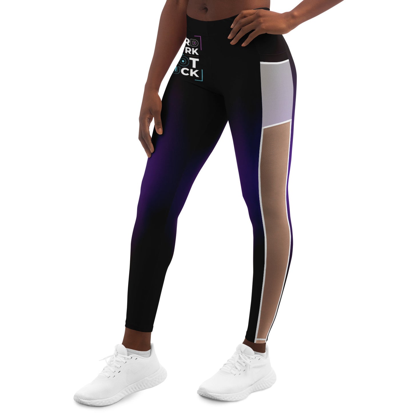 "Hard Work Not Luck" Mesh Pocket Leggings