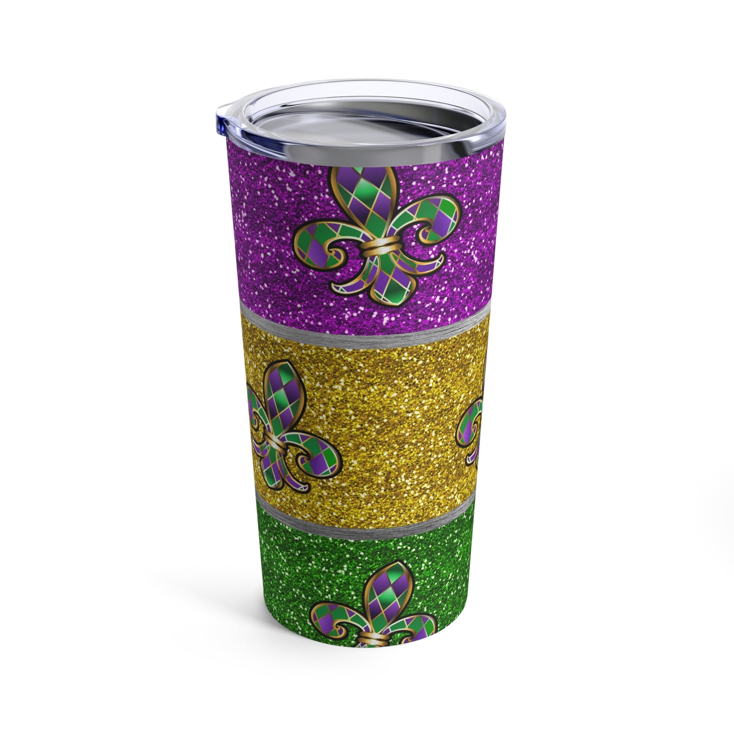 Fleur-de-lis Mardi Gras Tumbler 20oz