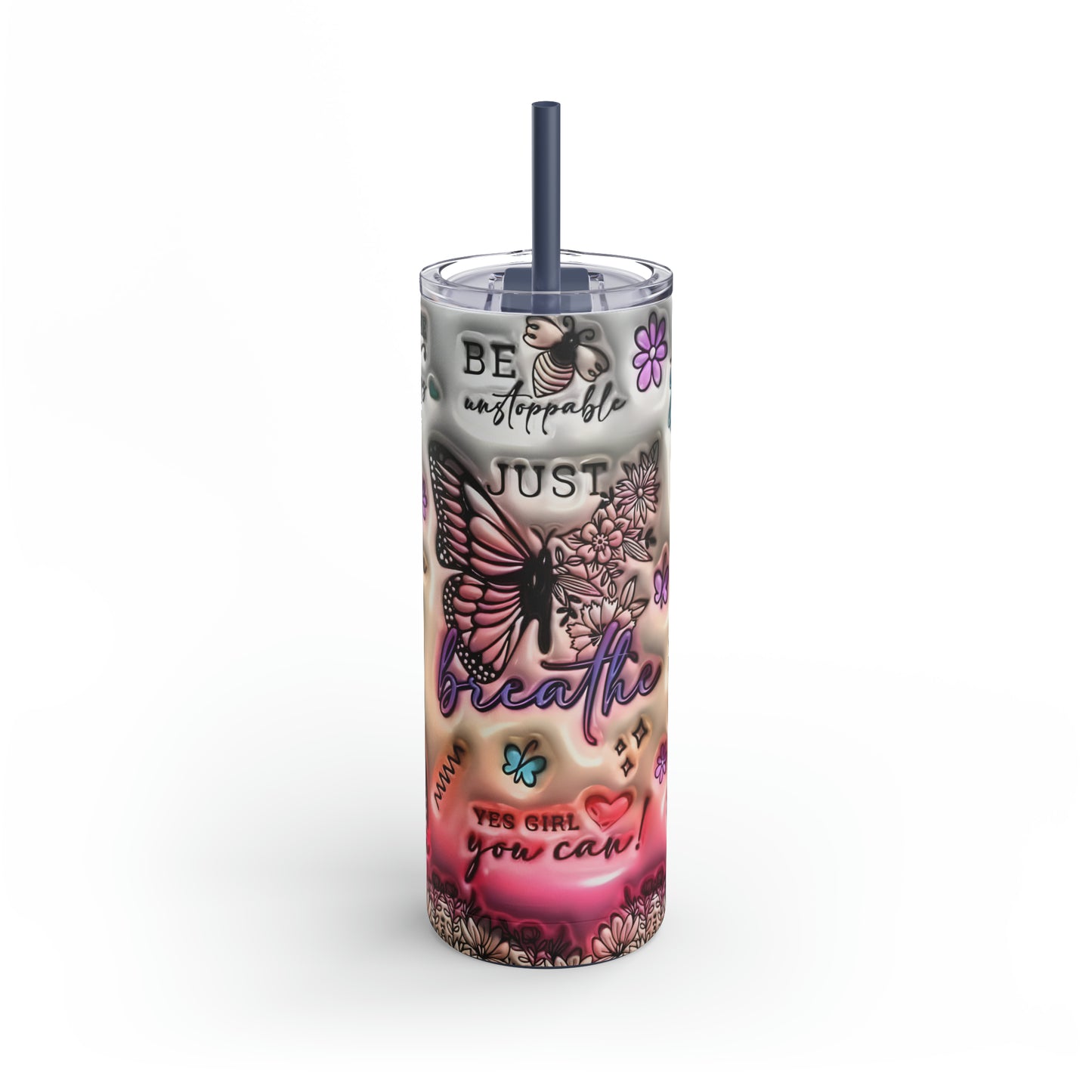 3D "Affirmations" Skinny Matte Tumbler, 20oz