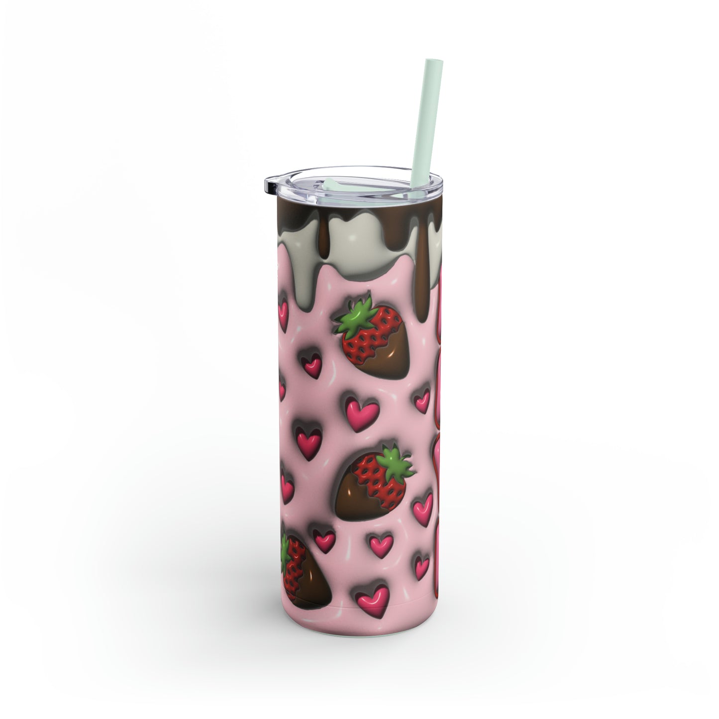 3D "Berry Indulgent" Skinny Matte Stainless Steel Tumbler, 20oz