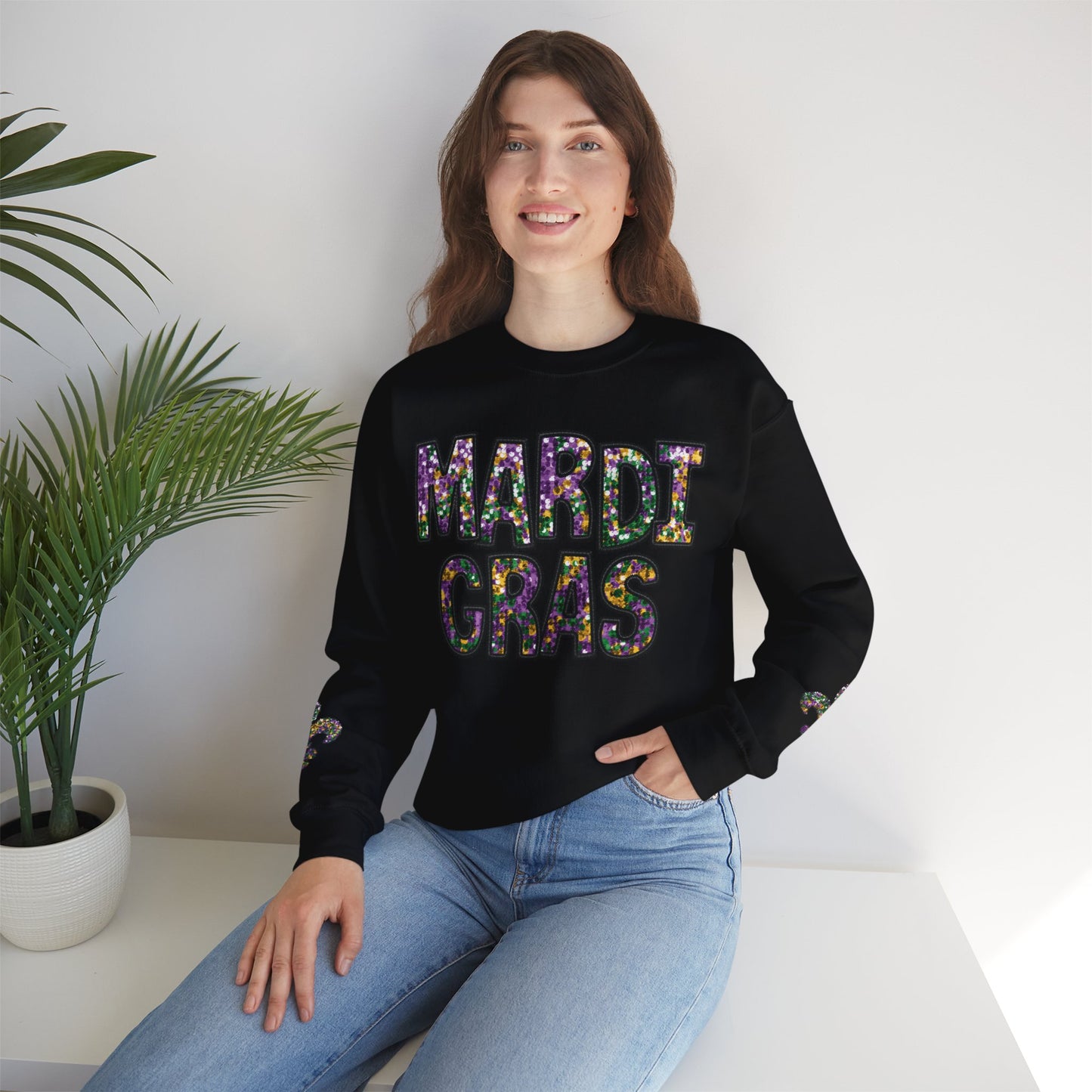 "Carnival Sparkle" Mardi Gras Unisex Heavy Blend Crewneck Sweatshirt