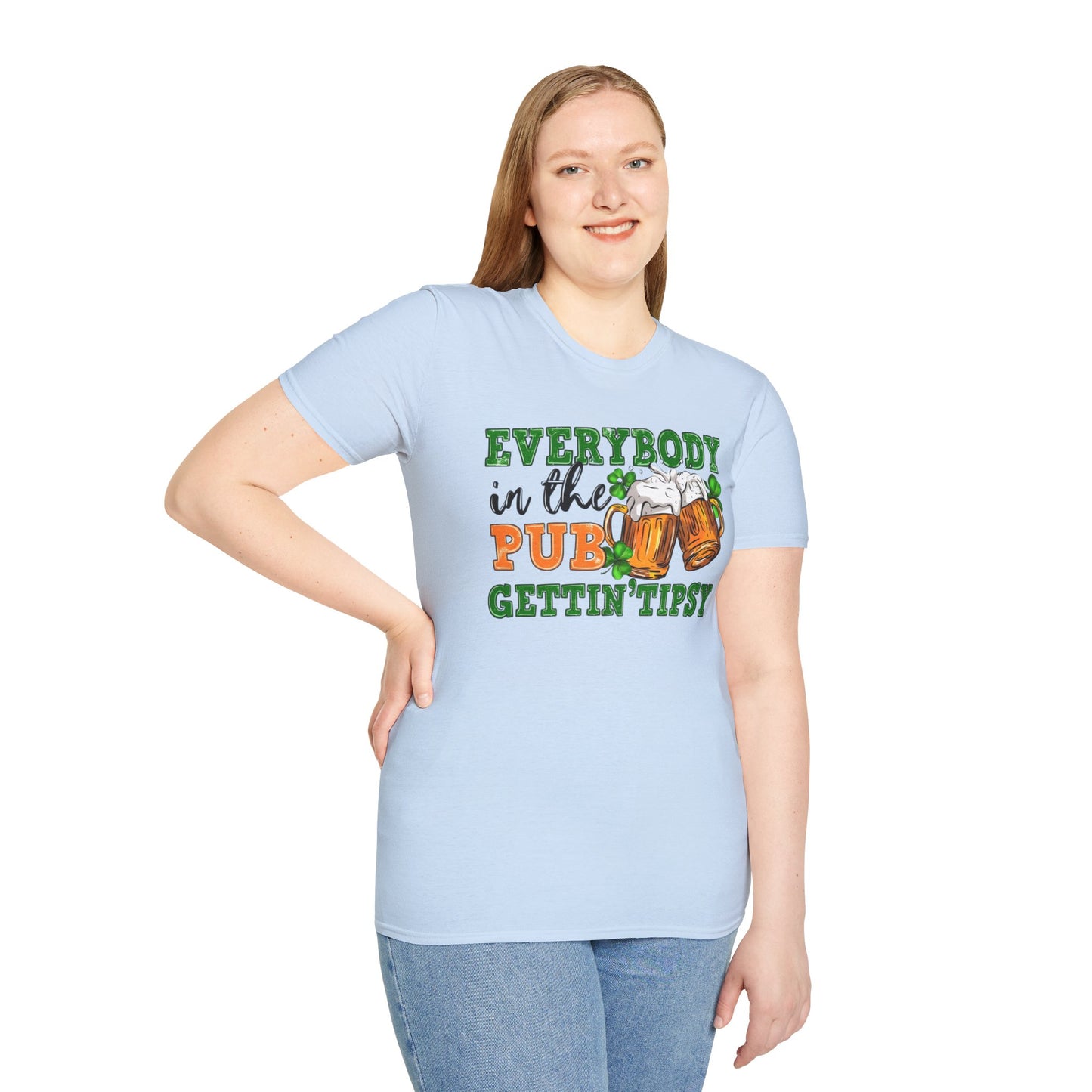 "Everybody In The Pub Getting Tipsy" Unisex Softstyle T-Shirt