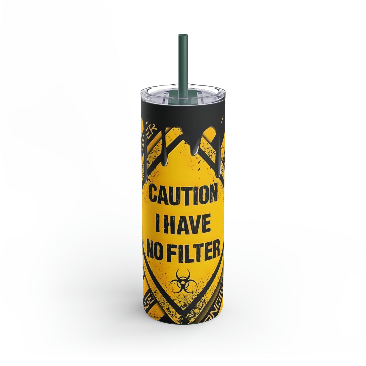 "Caution" Skinny Matte Tumbler, 20oz