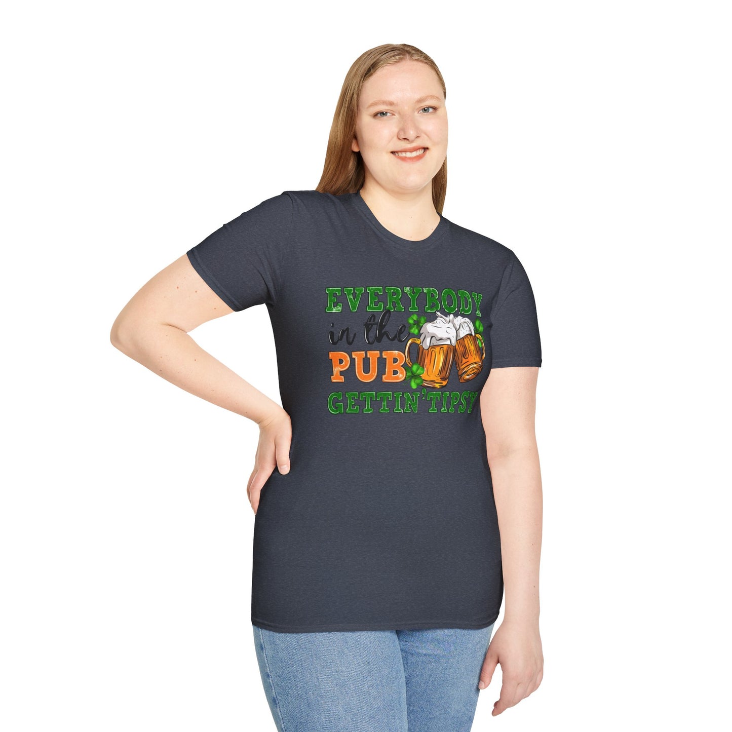 "Everybody In The Pub Getting Tipsy" Unisex Softstyle T-Shirt