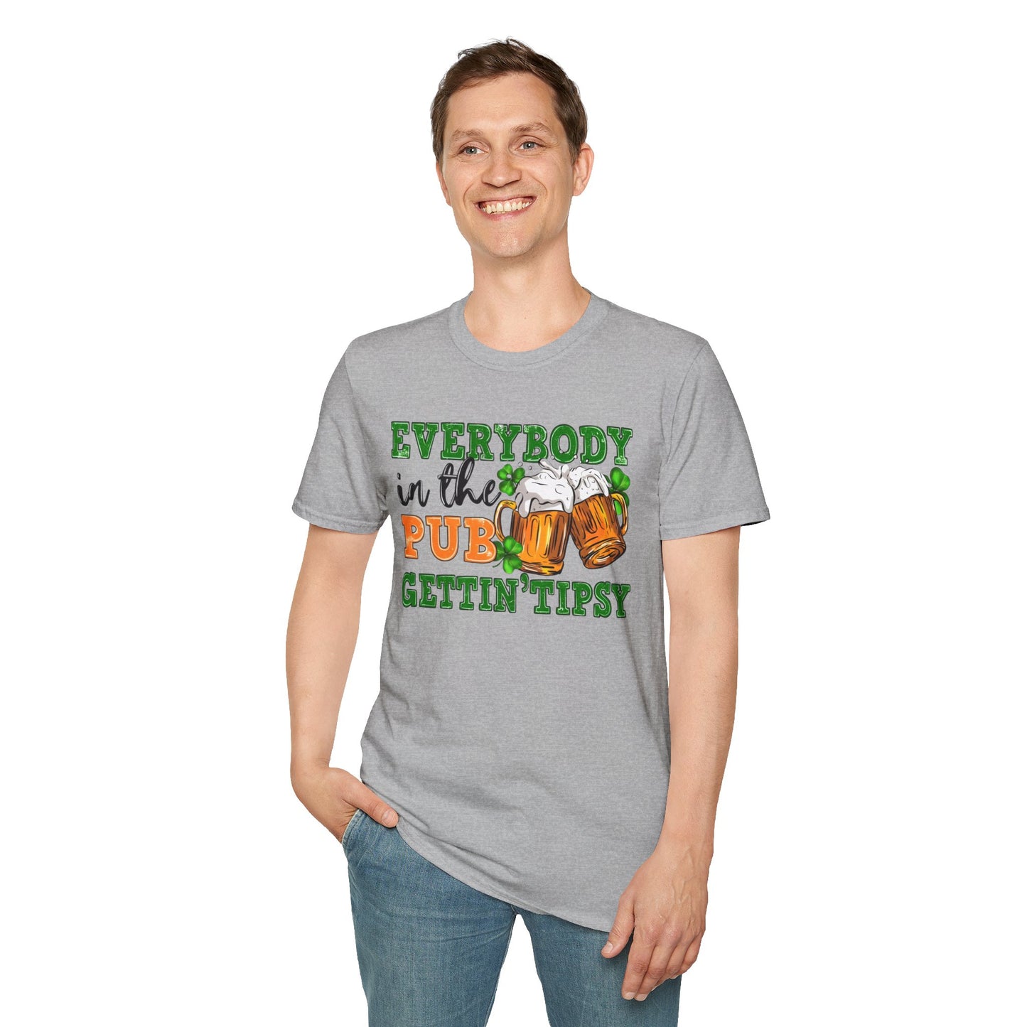 "Everybody In The Pub Getting Tipsy" Unisex Softstyle T-Shirt