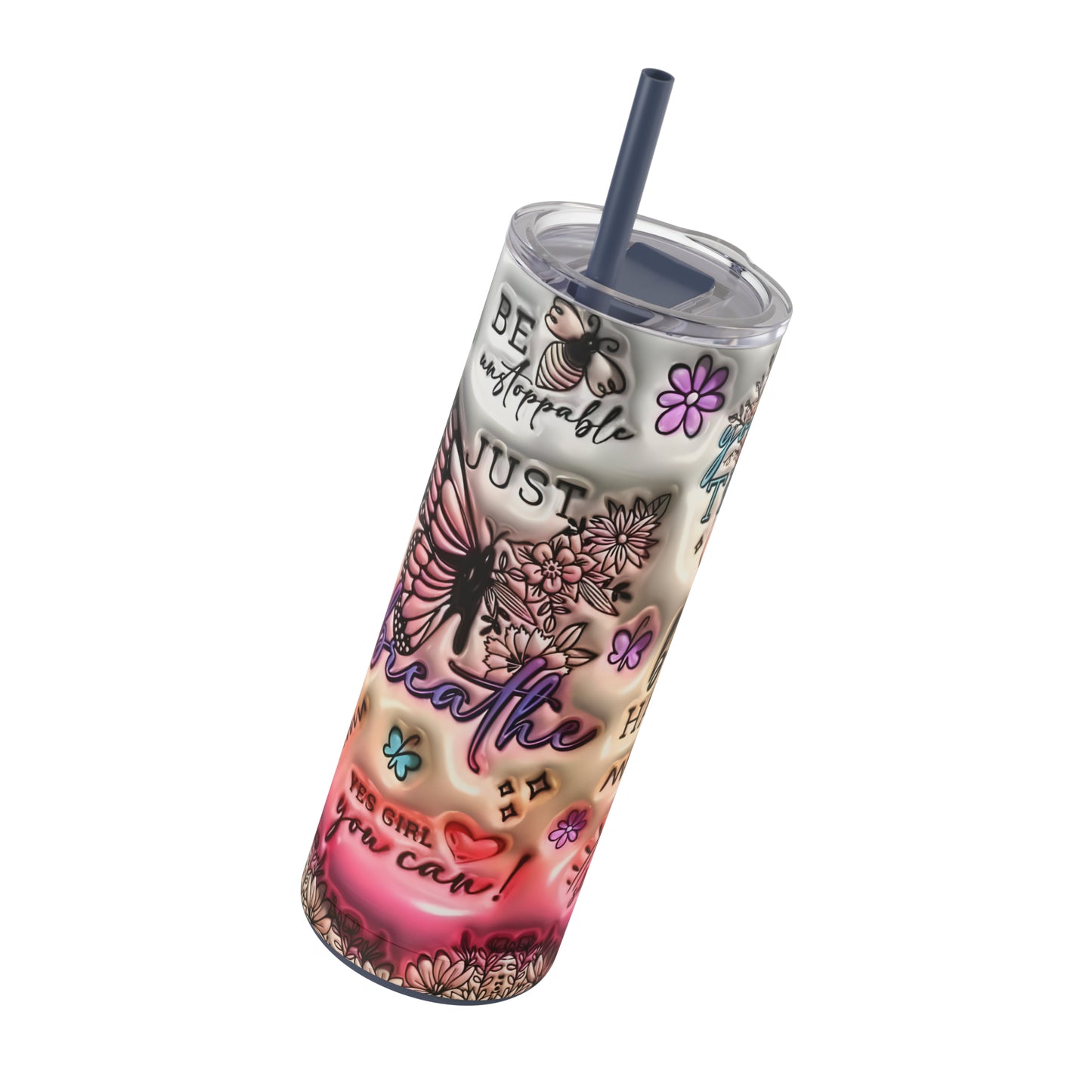 3D "Affirmations" Skinny Matte Tumbler, 20oz