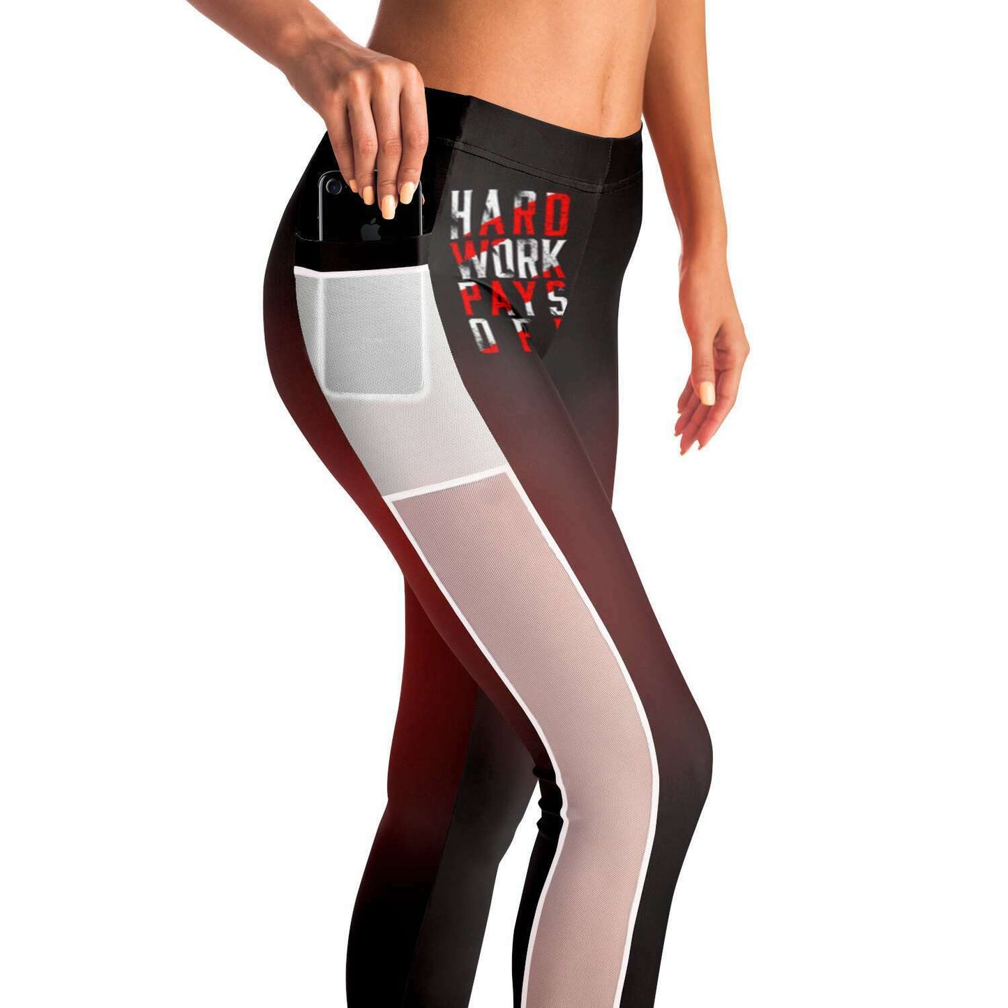 "Hard Work Pays Off" Mesh Pocket Legging