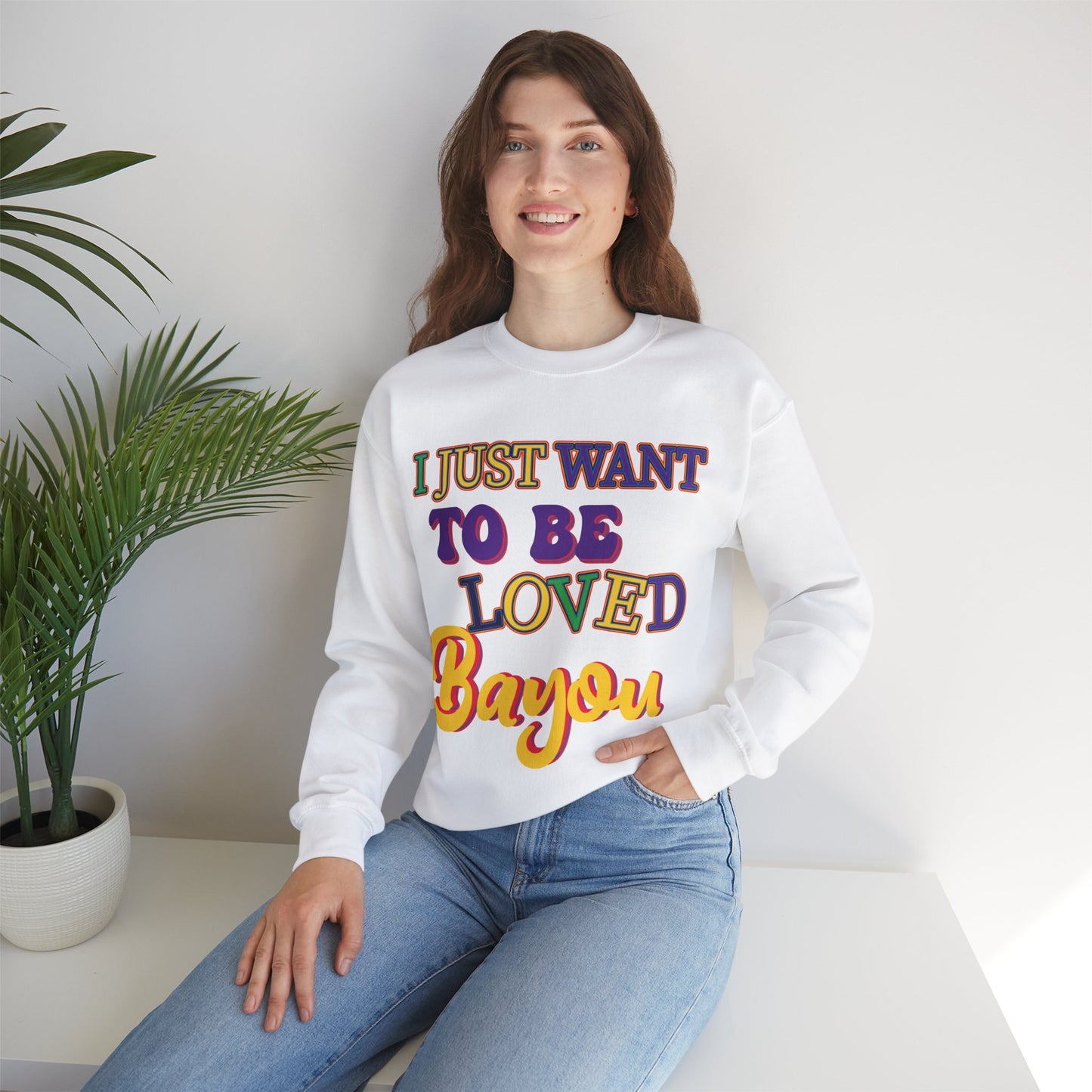 "Loved Bayou" Unisex Heavy Blend Crewneck Sweatshirt