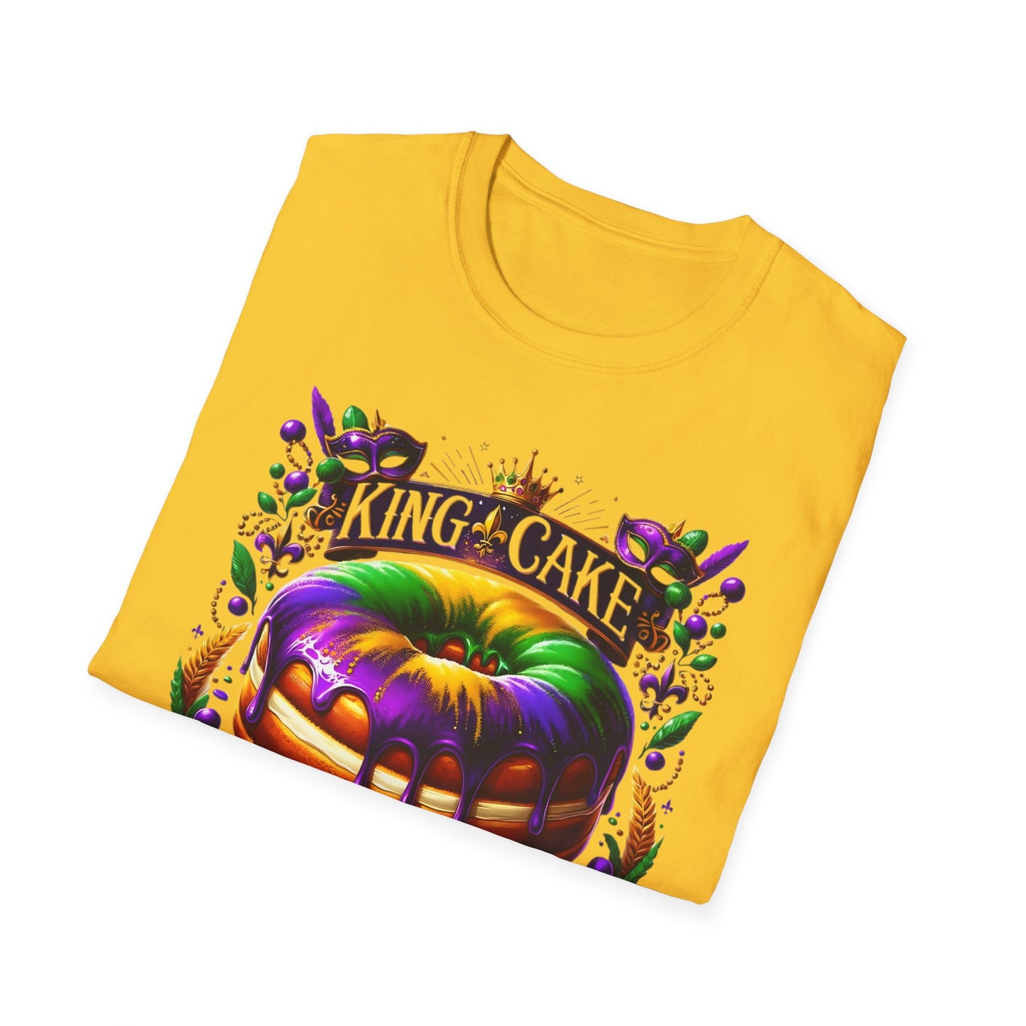 "King Cake Calories Don't Count" Unisex Soft-style T-Shirt