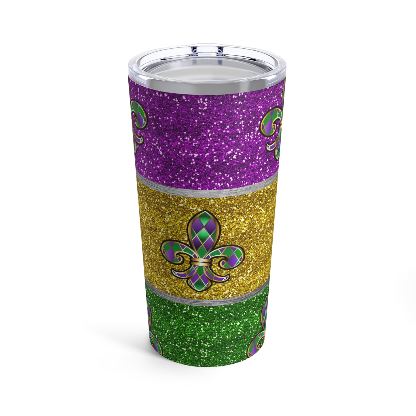 Fleur-de-lis Mardi Gras Tumbler 20oz