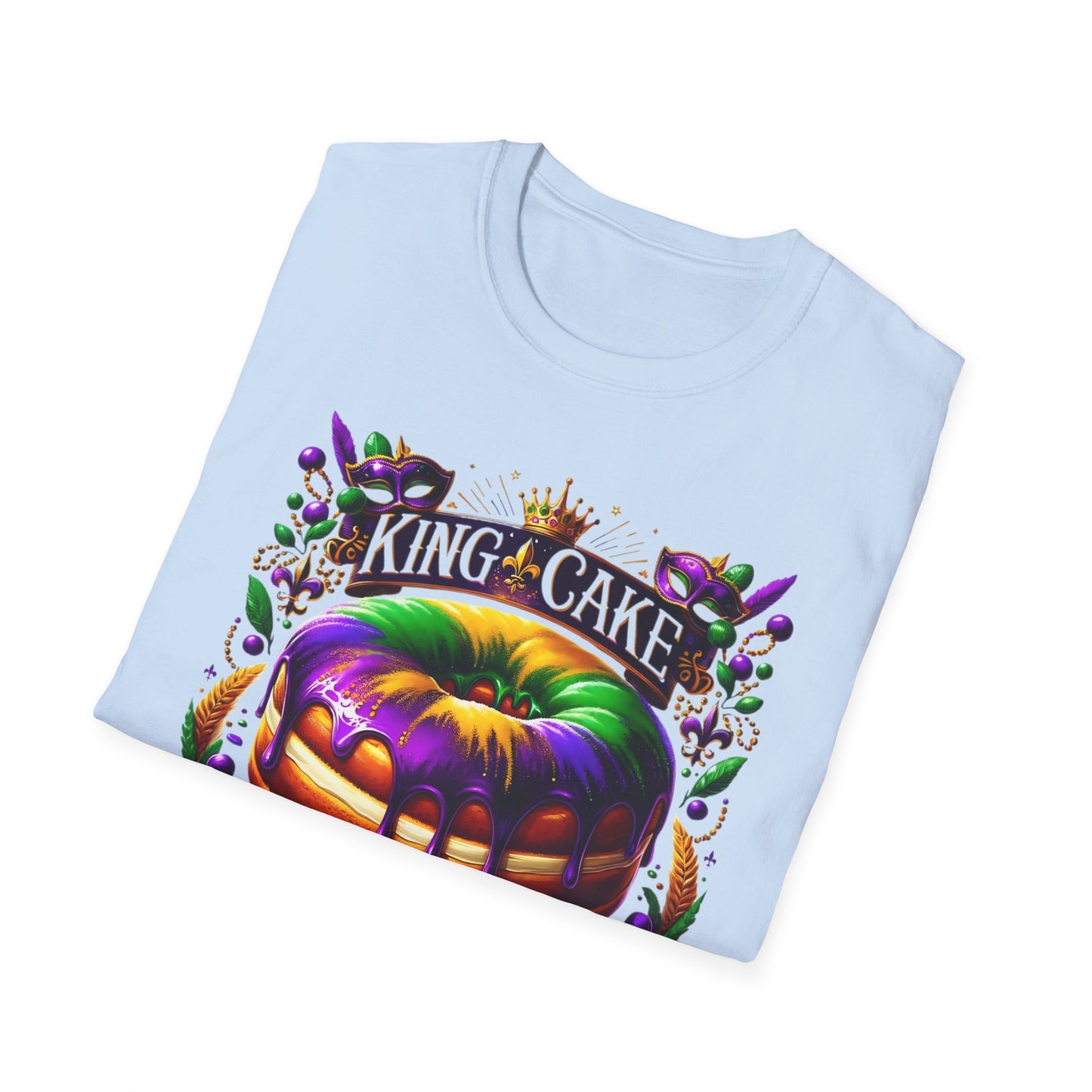 "King Cake Calories Don't Count" Unisex Soft-style T-Shirt