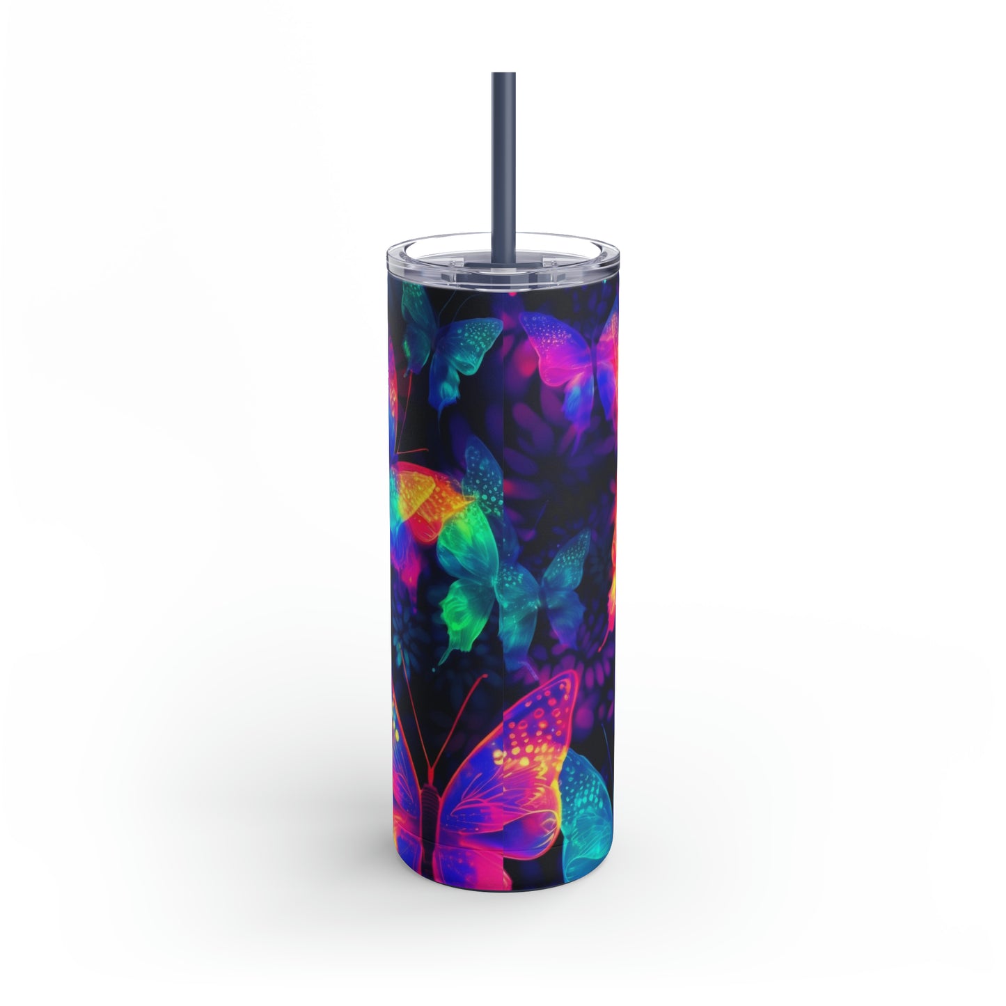 "Butterfly Glow" Skinny Matte Tumbler, 20oz