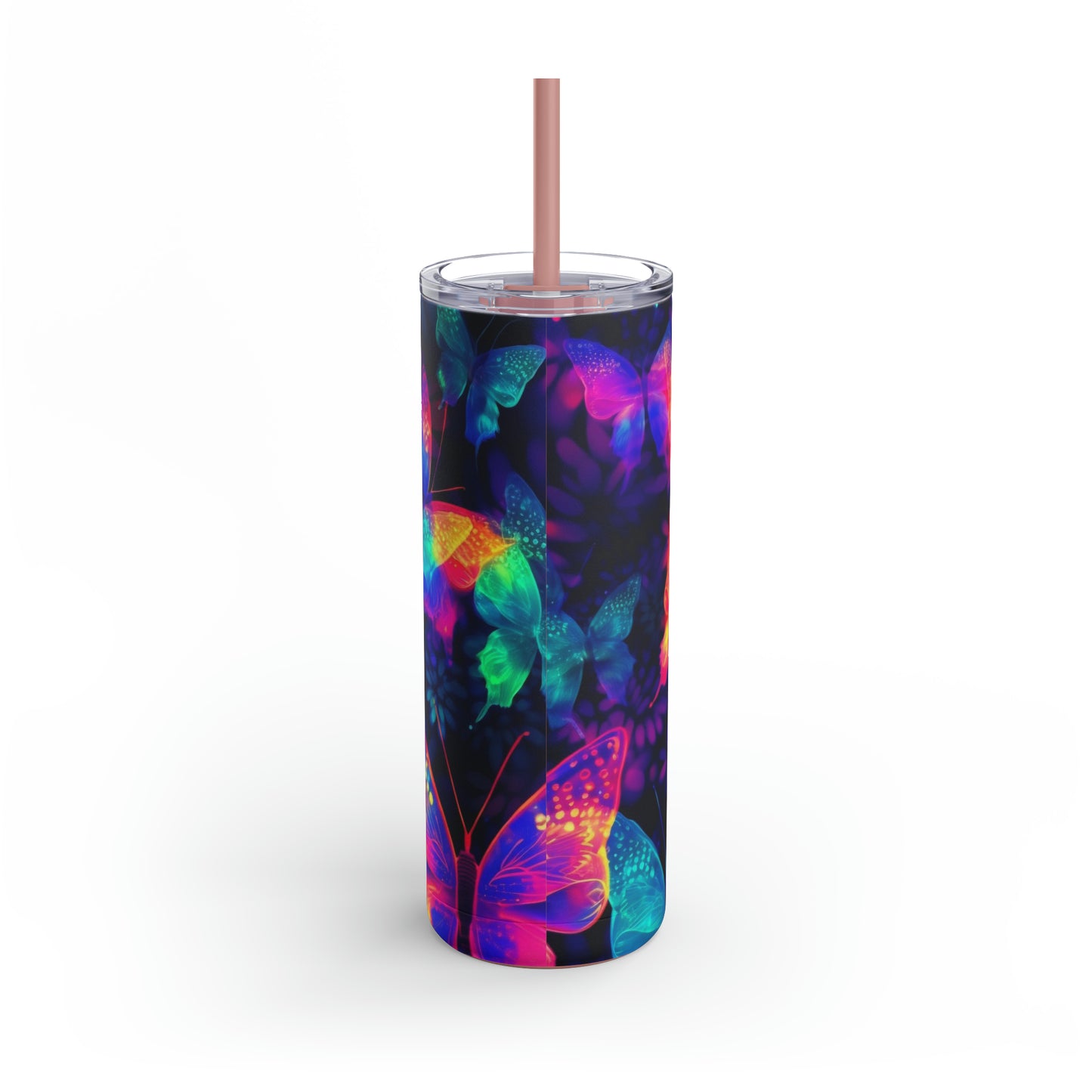 "Butterfly Glow" Skinny Matte Tumbler, 20oz