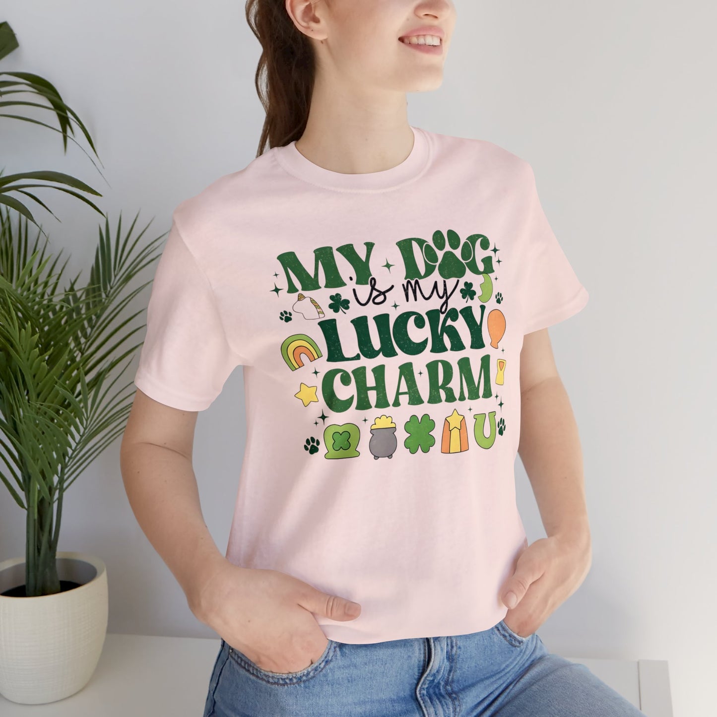 "Lucky Dog"  Unisex Jersey Short Sleeve Tee