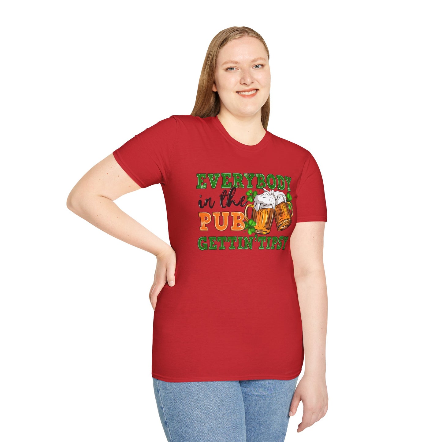 "Everybody In The Pub Getting Tipsy" Unisex Softstyle T-Shirt