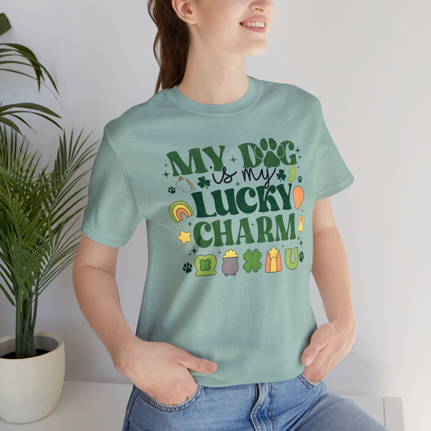 "Lucky Dog"  Unisex Jersey Short Sleeve Tee