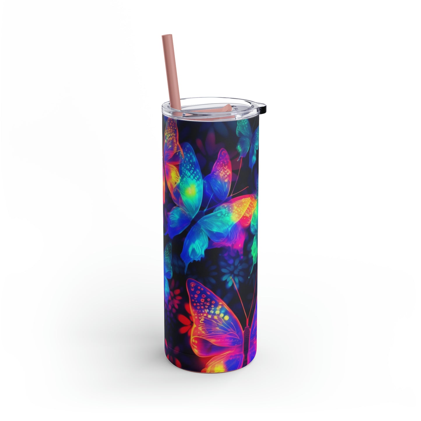 "Butterfly Glow" Skinny Matte Tumbler, 20oz