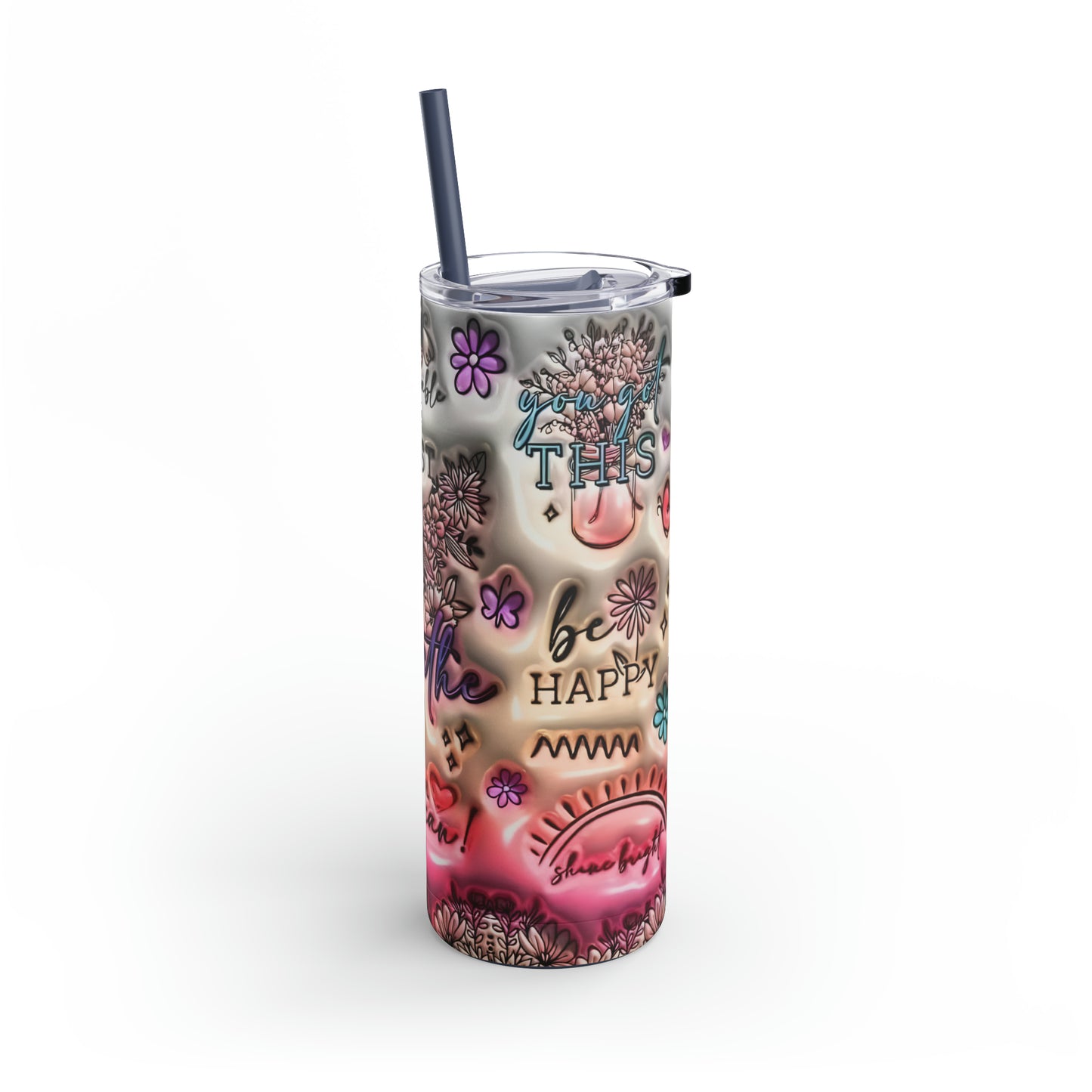 3D "Affirmations" Skinny Matte Tumbler, 20oz