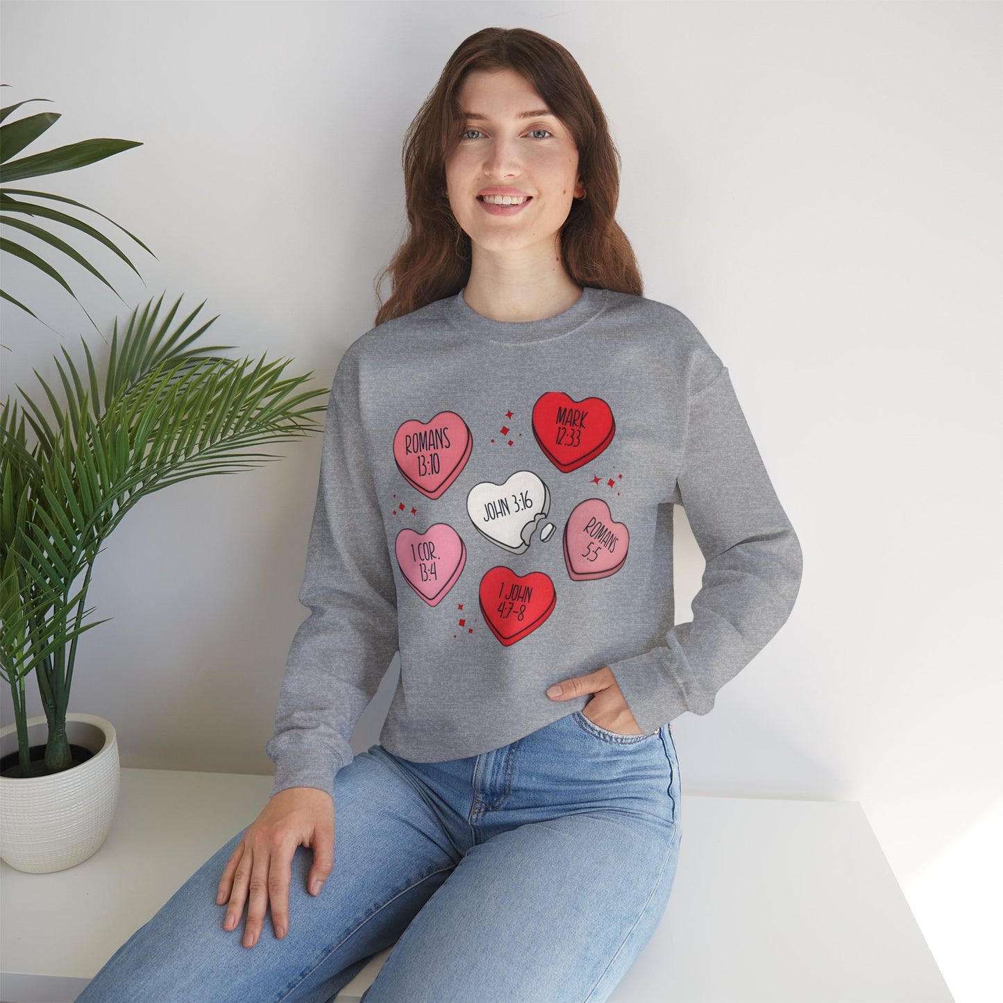 "Scripture Love" Unisex Heavy Blend Crewneck Sweatshirt