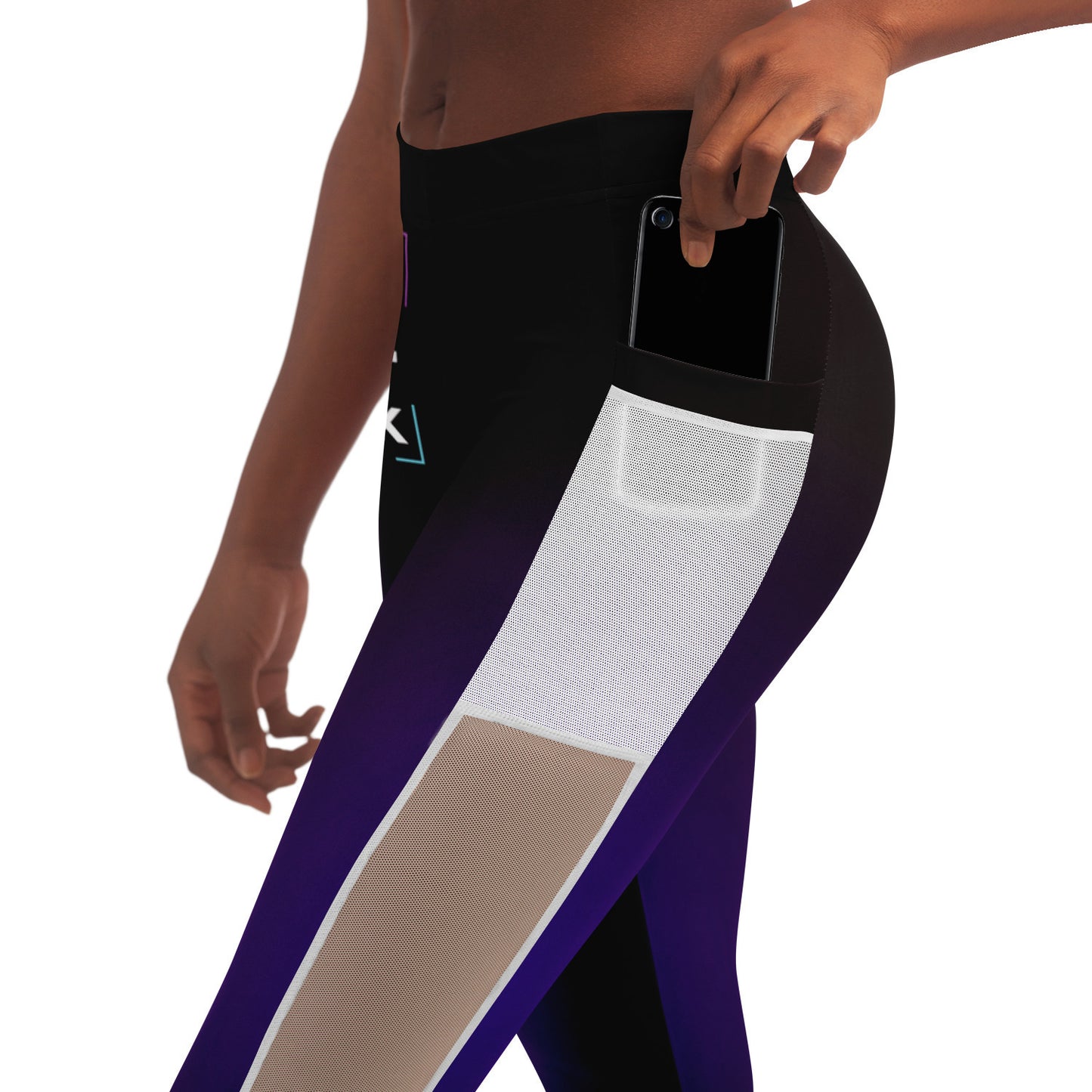 "Hard Work Not Luck" Mesh Pocket Leggings