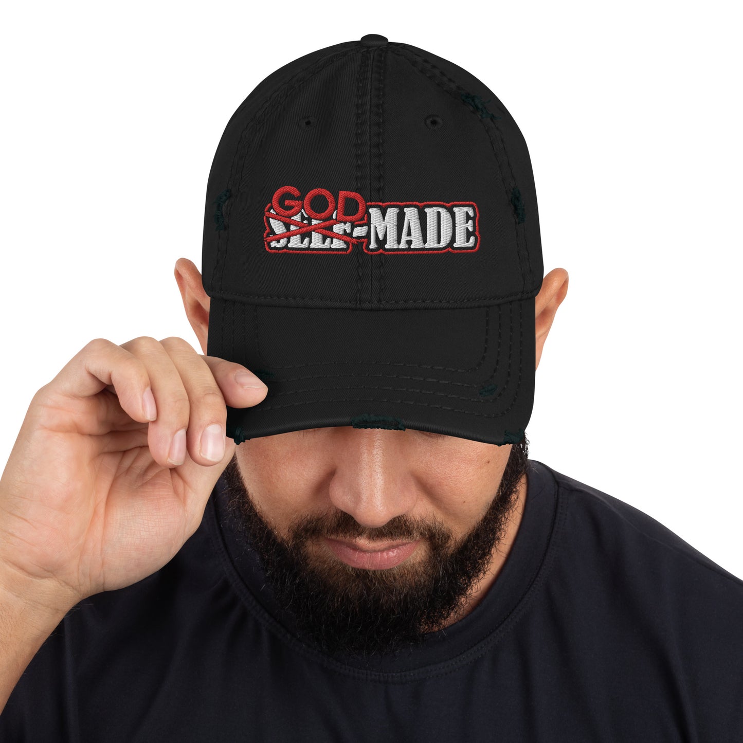 "God-Made" Distressed Dad Hat