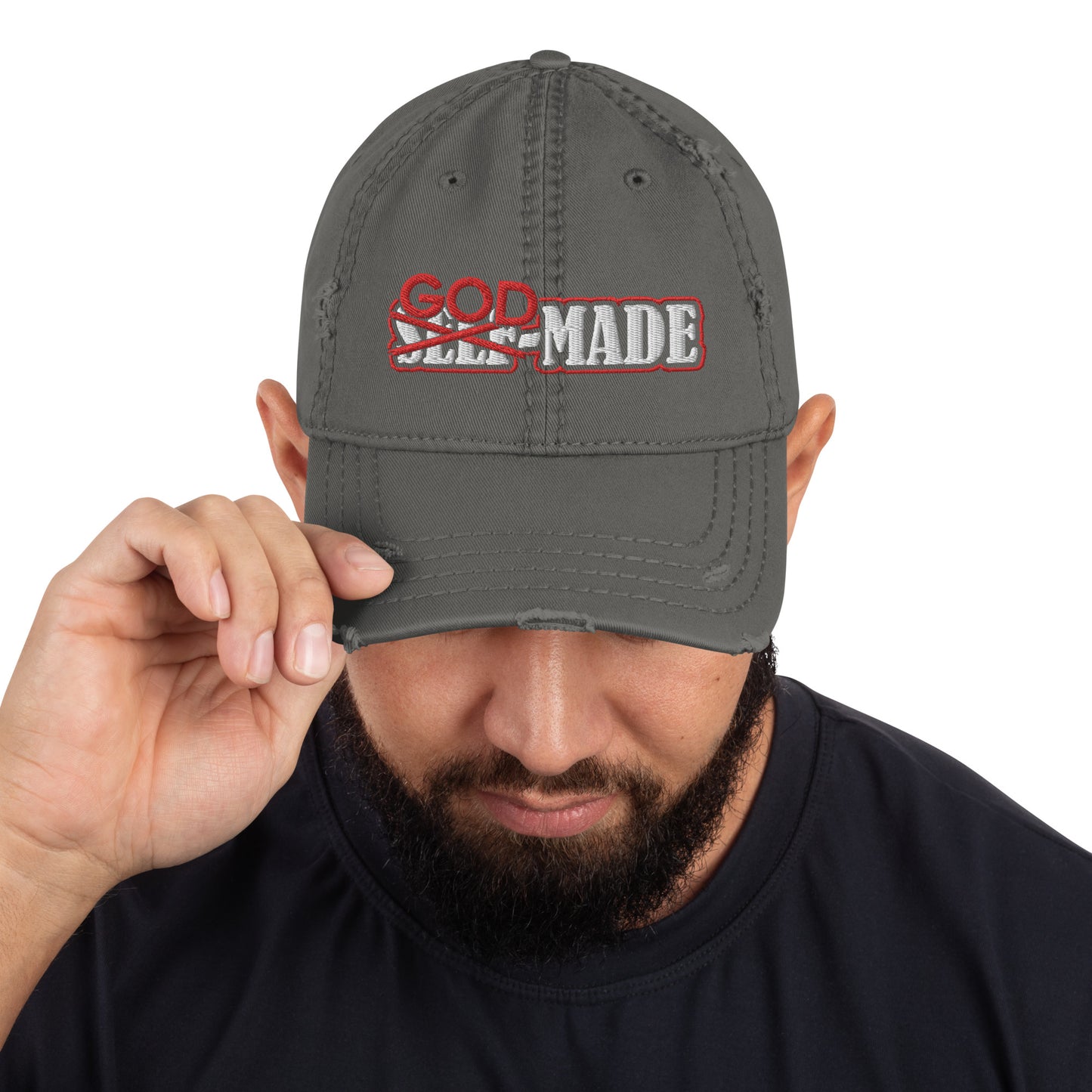 "God-Made" Distressed Dad Hat