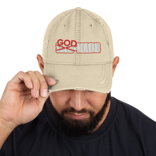 "God-Made" Distressed Dad Hat