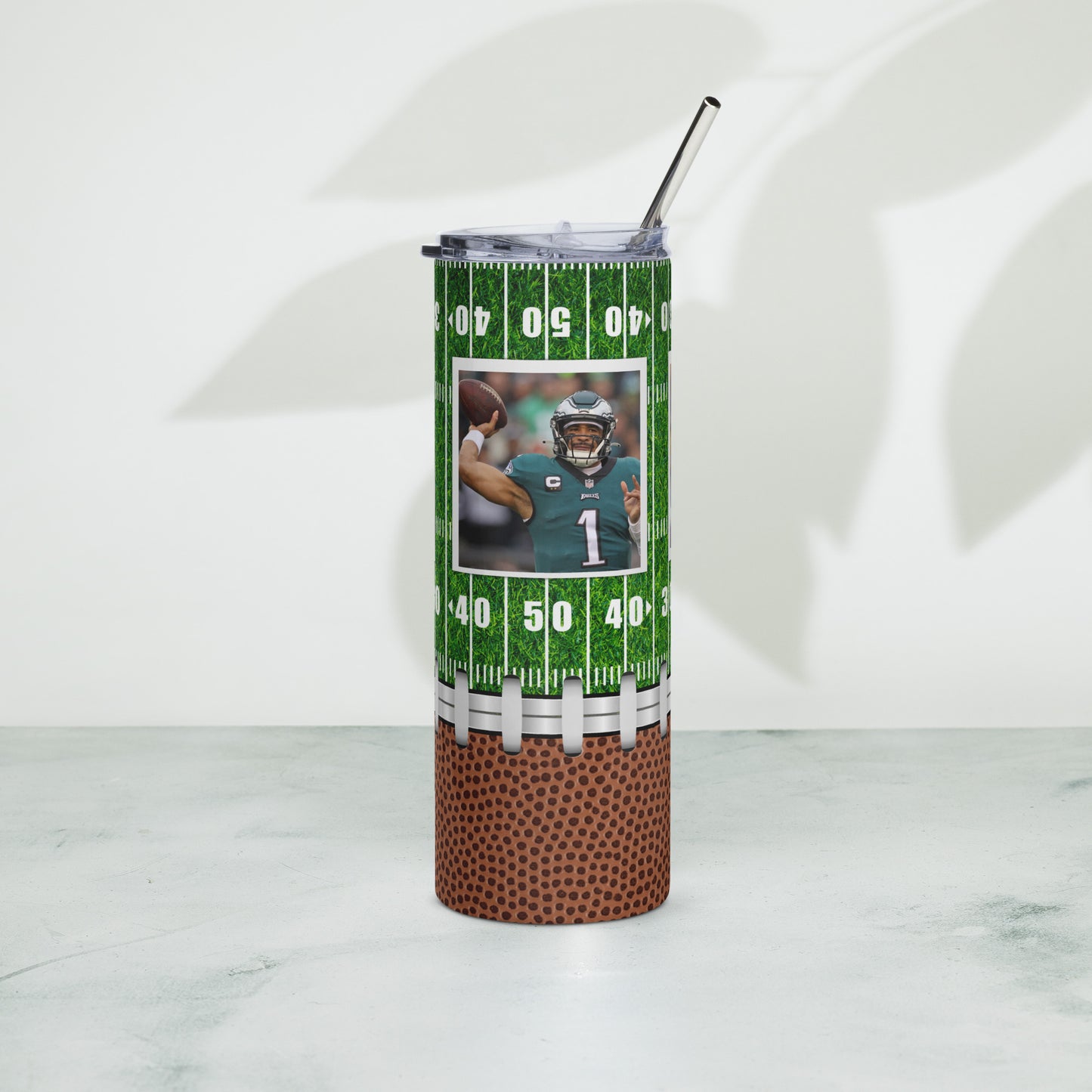 "Football Collage Stainless steel tumbler