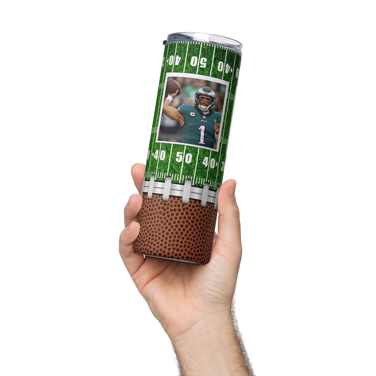 "Football Collage Stainless steel tumbler