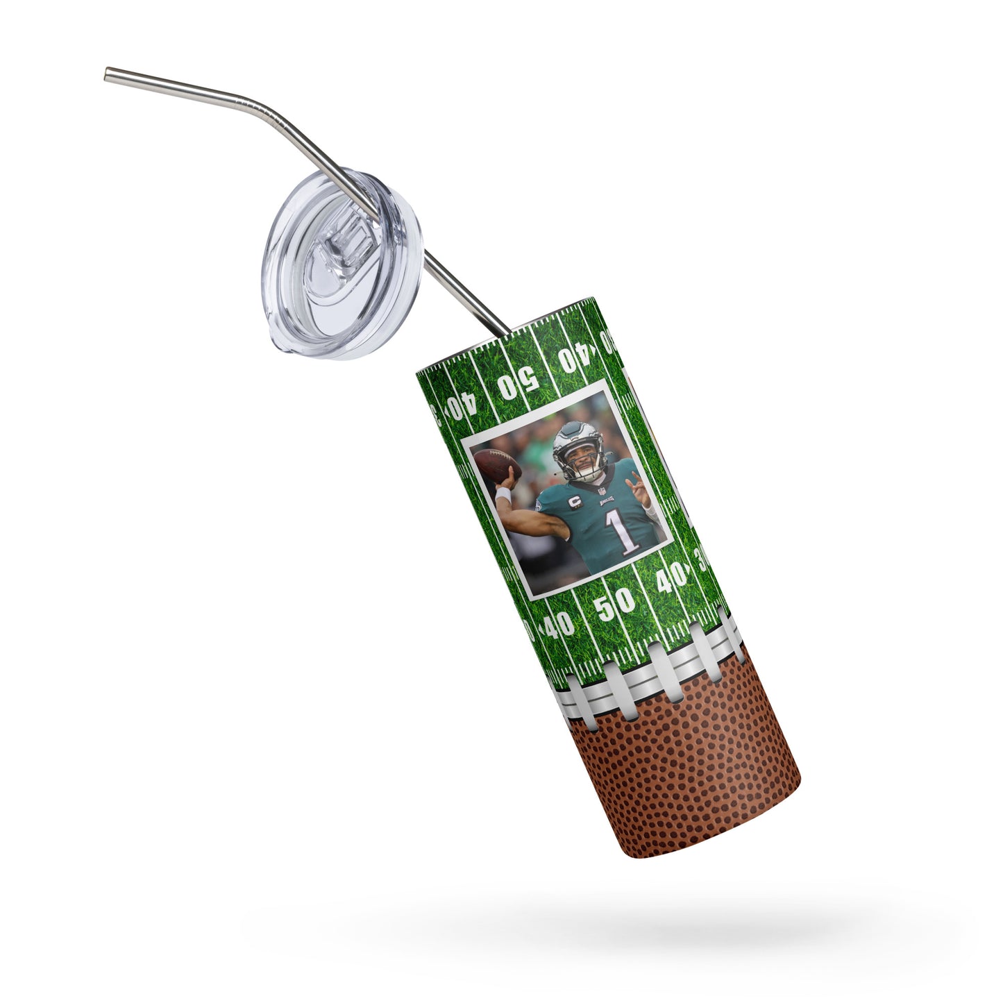 "Football Collage Stainless steel tumbler