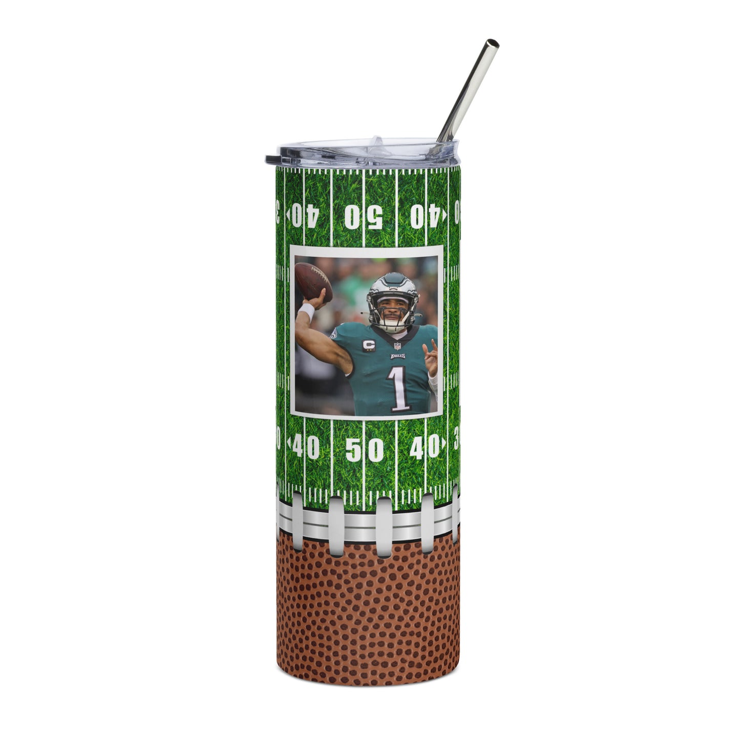 "Football Collage Stainless steel tumbler