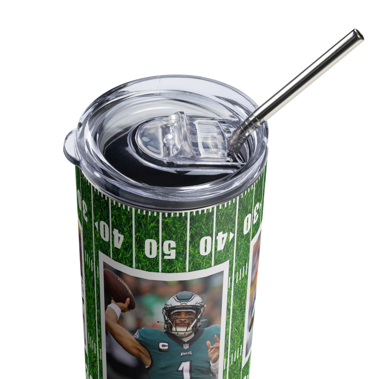 "Football Collage Stainless steel tumbler